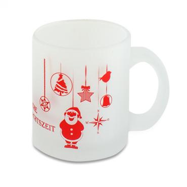 Glastasse satiniert mit Wunschdruck