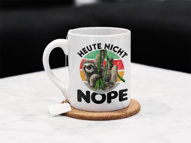 Tasse/Kaffeebecher Faultier Heute Nicht Nope