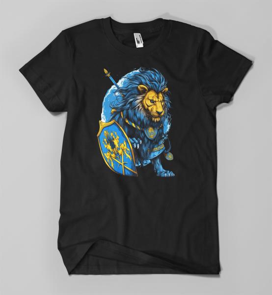 T-Shirt Ukraine Löwe mit Schild