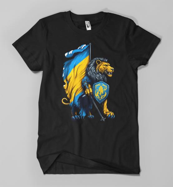 T-Shirt Ukraine Löwe mit Fahne